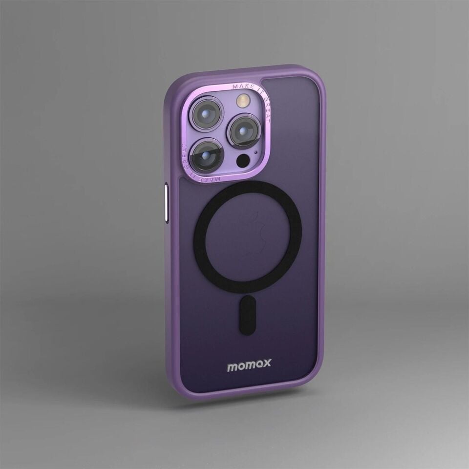 Momax Apple Uyumlu iPhone 14 Pro Magsafe Shock Hybrid Kılıf Mor
