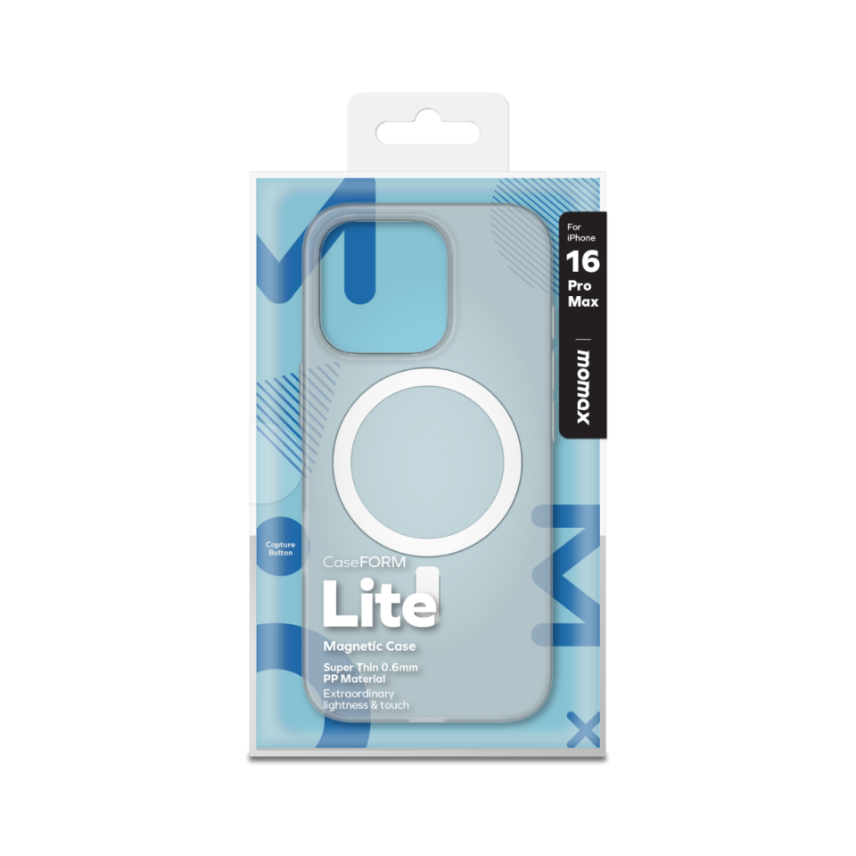 Momax Lite CaseForm Apple Uyumlu iPhone 16 Pro Max E74 Magsafe Kılıf Transparan Beyaz Beyaz