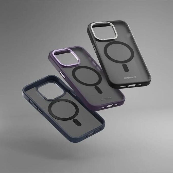 Momax Mag Safe Hybrid Apple Uyumlu iPhone 14 Pro Max Kılıf Siyah Slikon Kılıf