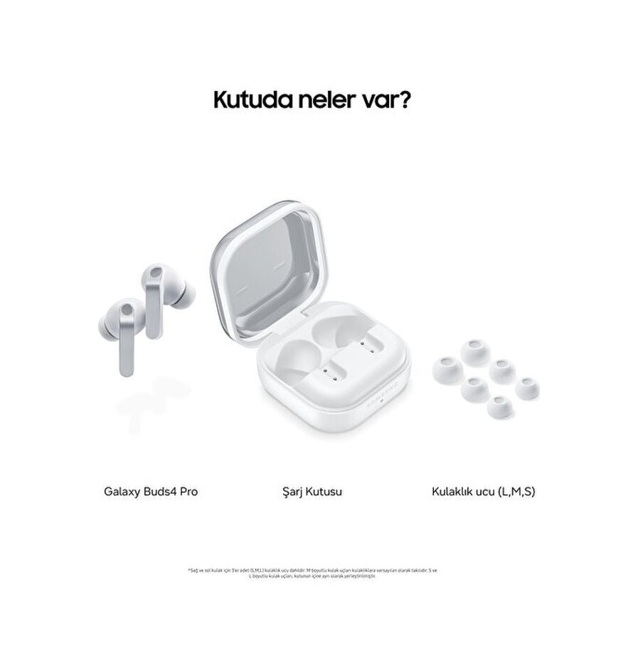 Samsung Galaxy Buds4 Pro (ANC) Bluetooth 6.1 Kulak İçi Kulaklık Beyaz