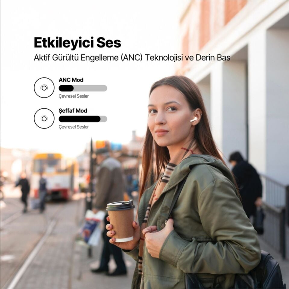 Ttec AirBeat 2KM155  Pro Lite ANC Gerçek Kablosuz TWS Bluetooth Kulaklık Beyaz