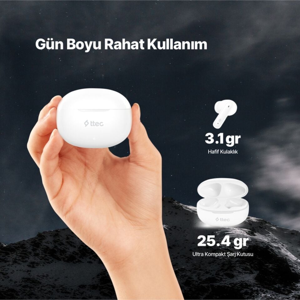 Ttec AirBeat 2KM160  Clap Gerçek Kablosuz TWS Bluetooth Kulaklık Beyaz