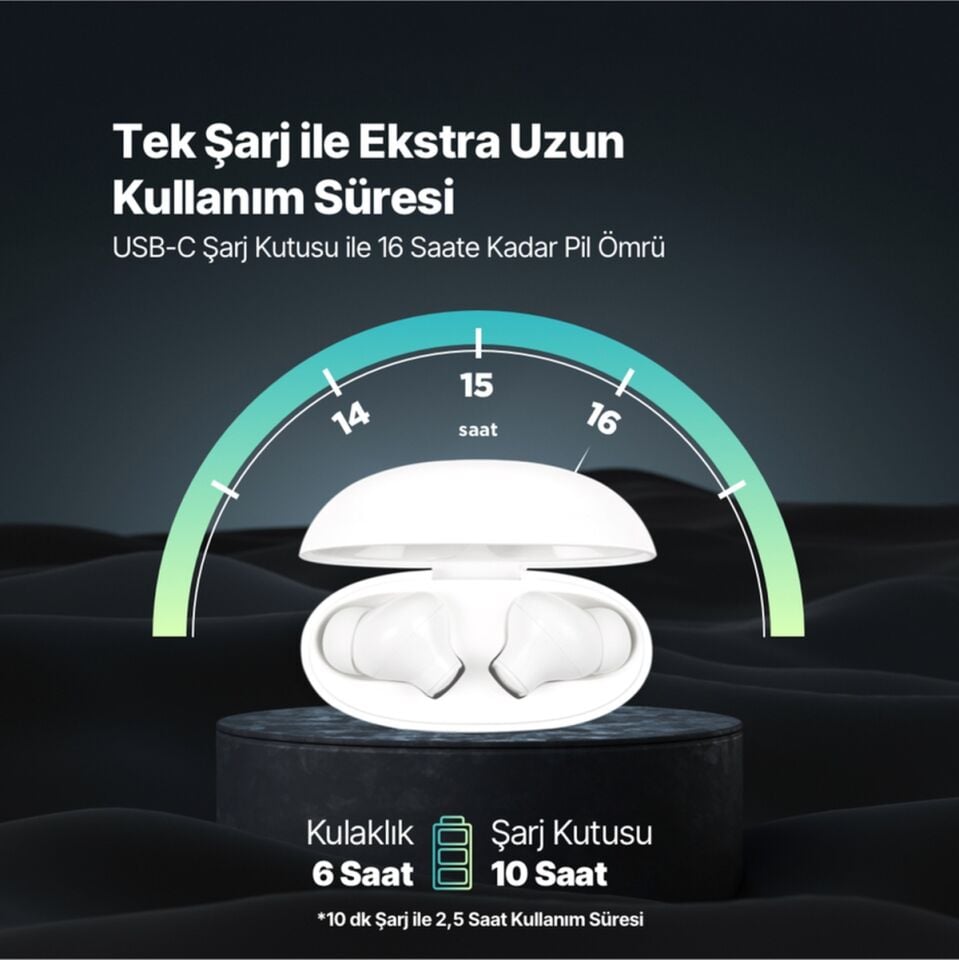Ttec AirBeat 2KM160  Clap Gerçek Kablosuz TWS Bluetooth Kulaklık Beyaz