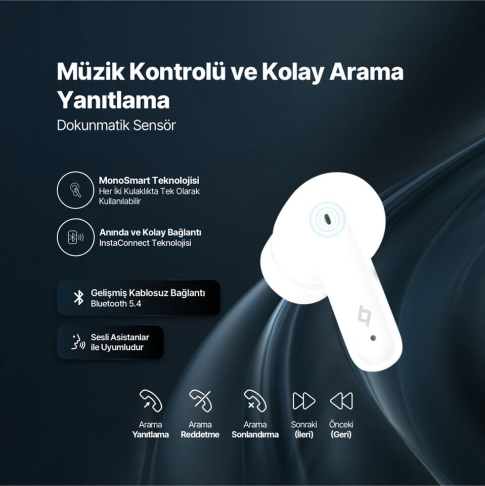 Ttec AirBeat 2KM160  Clap Gerçek Kablosuz TWS Bluetooth Kulaklık Beyaz