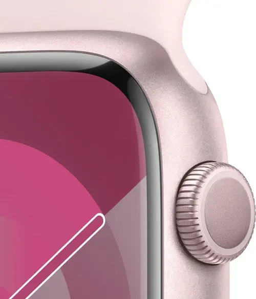 Apple Watch Series 9 Gps 45Mm Pembe Alüminyum Kasa Ve Uçuk Pembe Spor Kordon - M/L